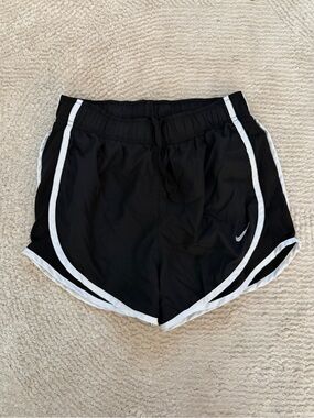 Nike Black Athletic Shorts with White Piping